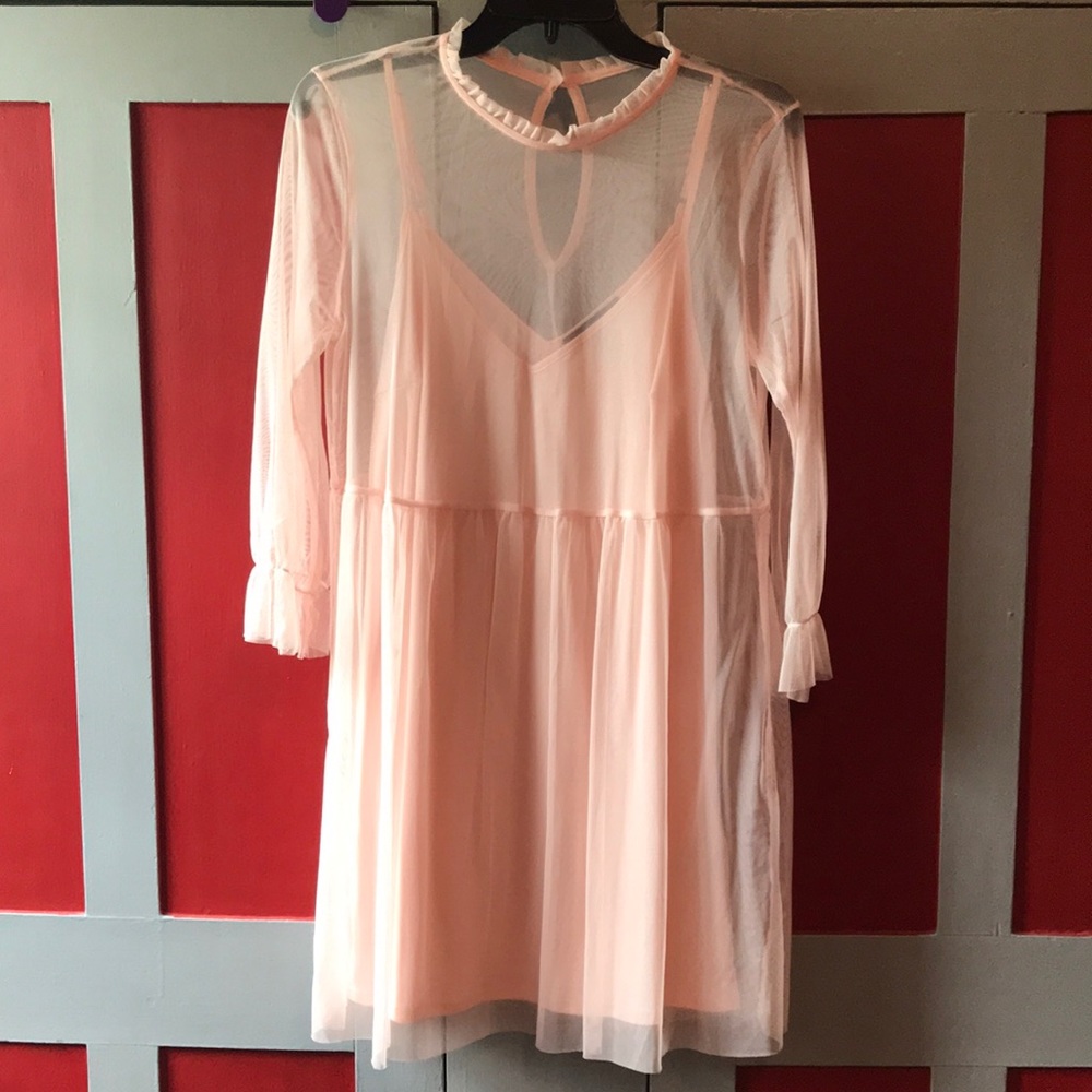 Soft Pink Mesh Dress